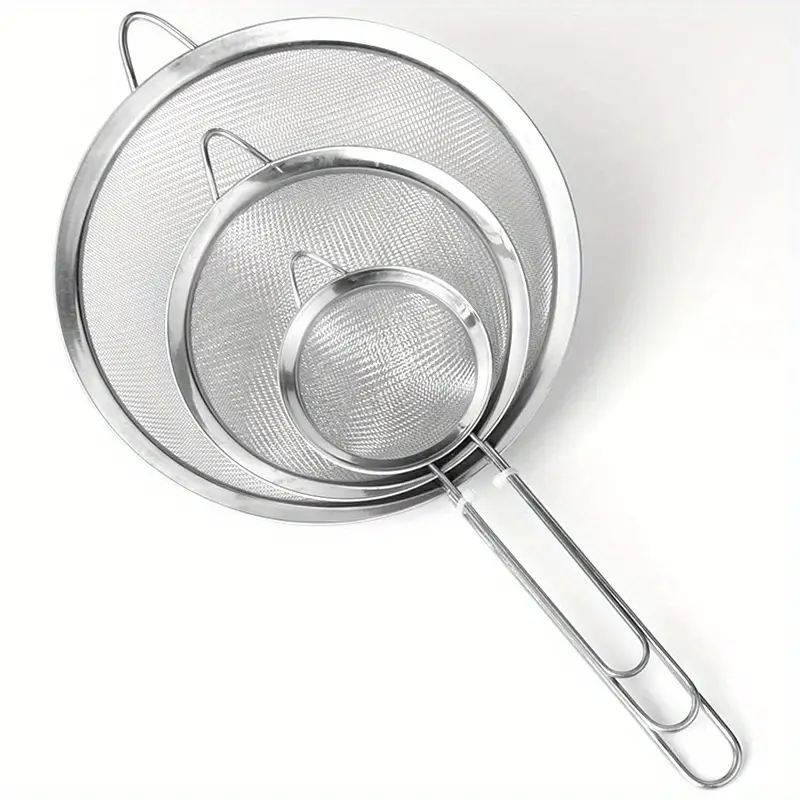 3pcs Durable Stainless Steel Fine Mesh